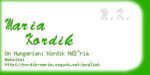 maria kordik business card